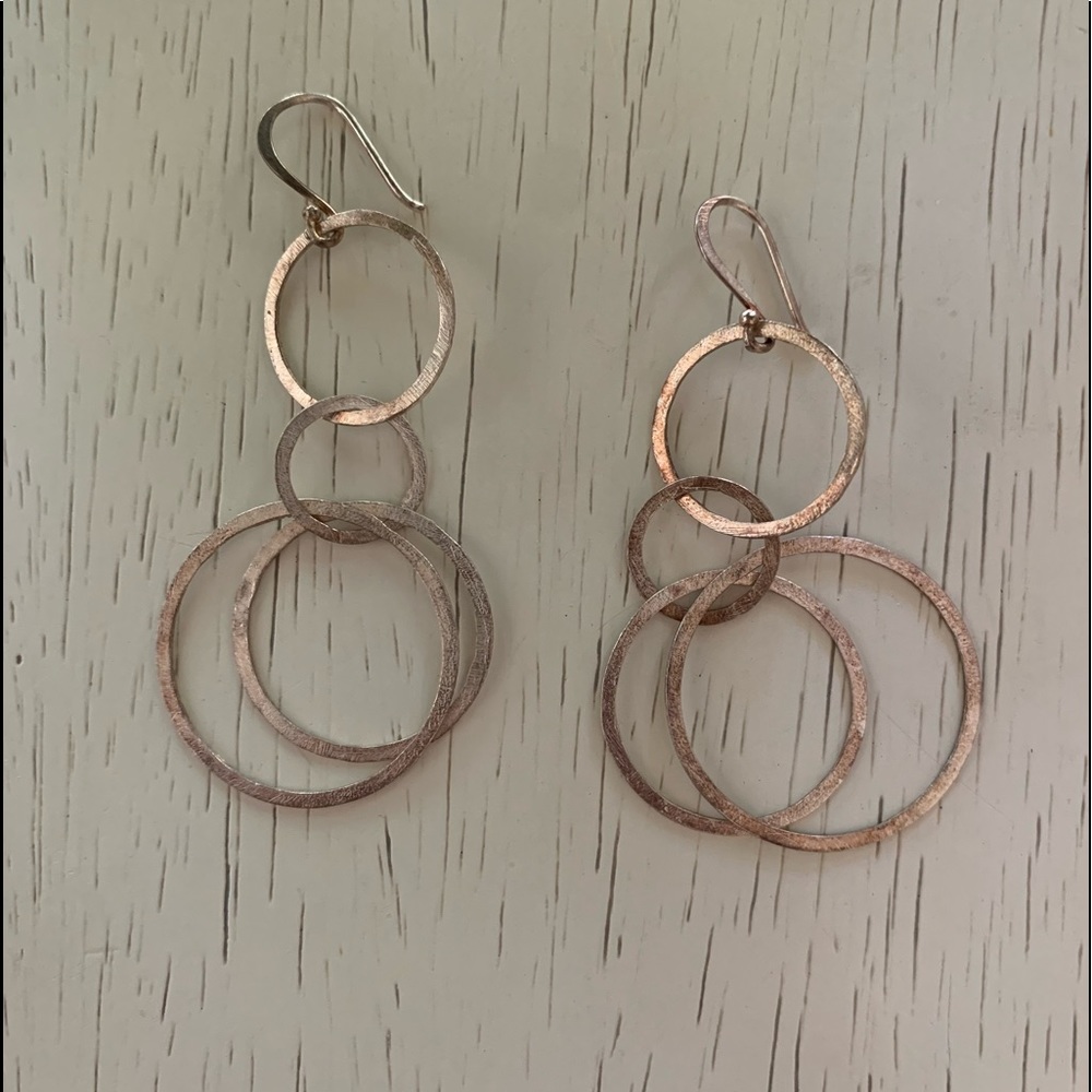 Rose Gold/Silver Loop Earrings
